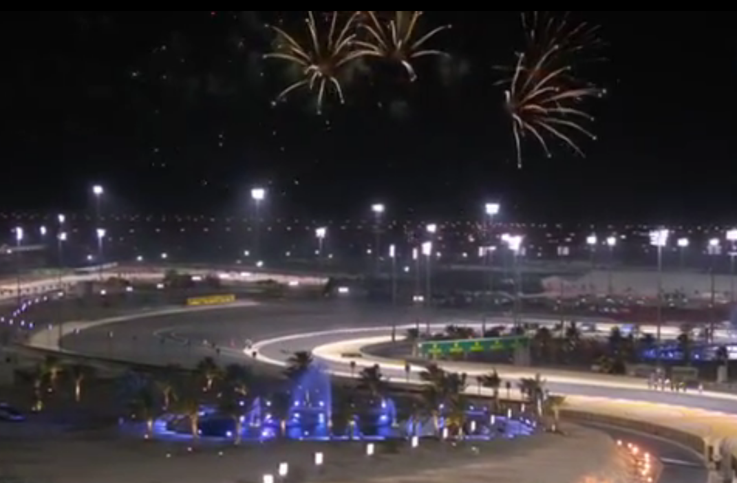 Feu d'artifices au grand prix du Bahrain 2017