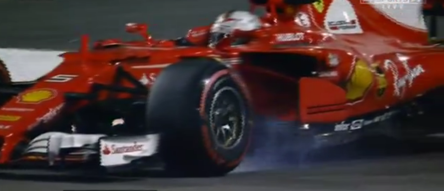 Attaque de la Ferrari au grand prix du Bahrain 2017