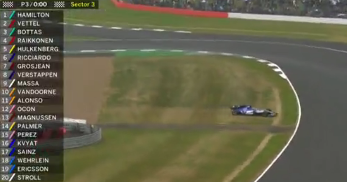 British Grand Prix d'Angleterre de Formule 1 2017 : classement après sortie de piste dans le secteur 3 pendant la P3. British Grand Prix d'Angleterre de Formule 1 2017 : classement après sortie de piste dans le secteur 3 pendant la P3.
