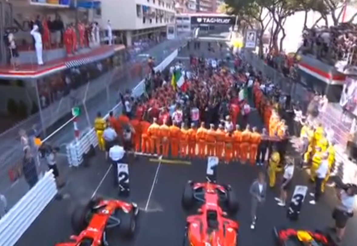 Remise des prix au Grand Prix de F1 de Monaco.